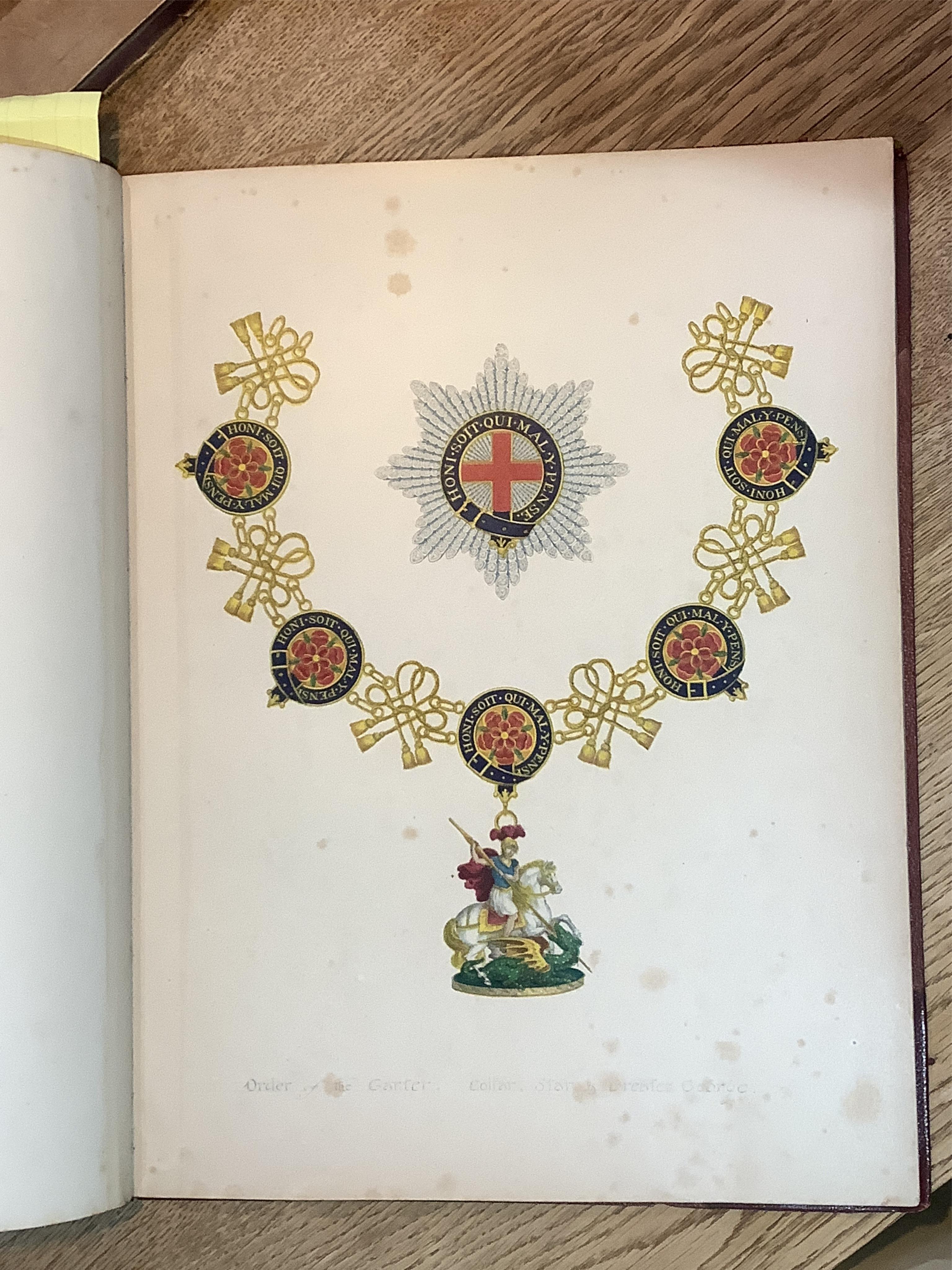 Harris, Sir Nicholas H. The Insignia of the Orders of Knighthood of the United Kingdoms, and of the Royal Order of the Guelphs of Hanover; together with the Medals, clasps and crosses, London n.d. c.1840, large quarto.